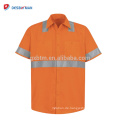 Hi-Visibility Orange Work Polohemdtaschen mit zusätzlichen reflektierenden Streifen an Ärmeln und Körper